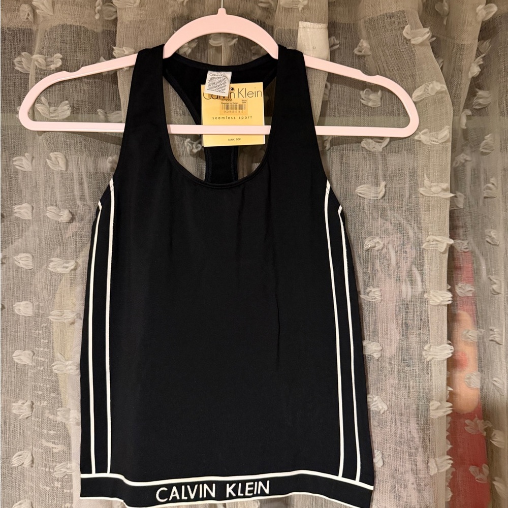 Calvin Klein Black and White Women's Tank Top